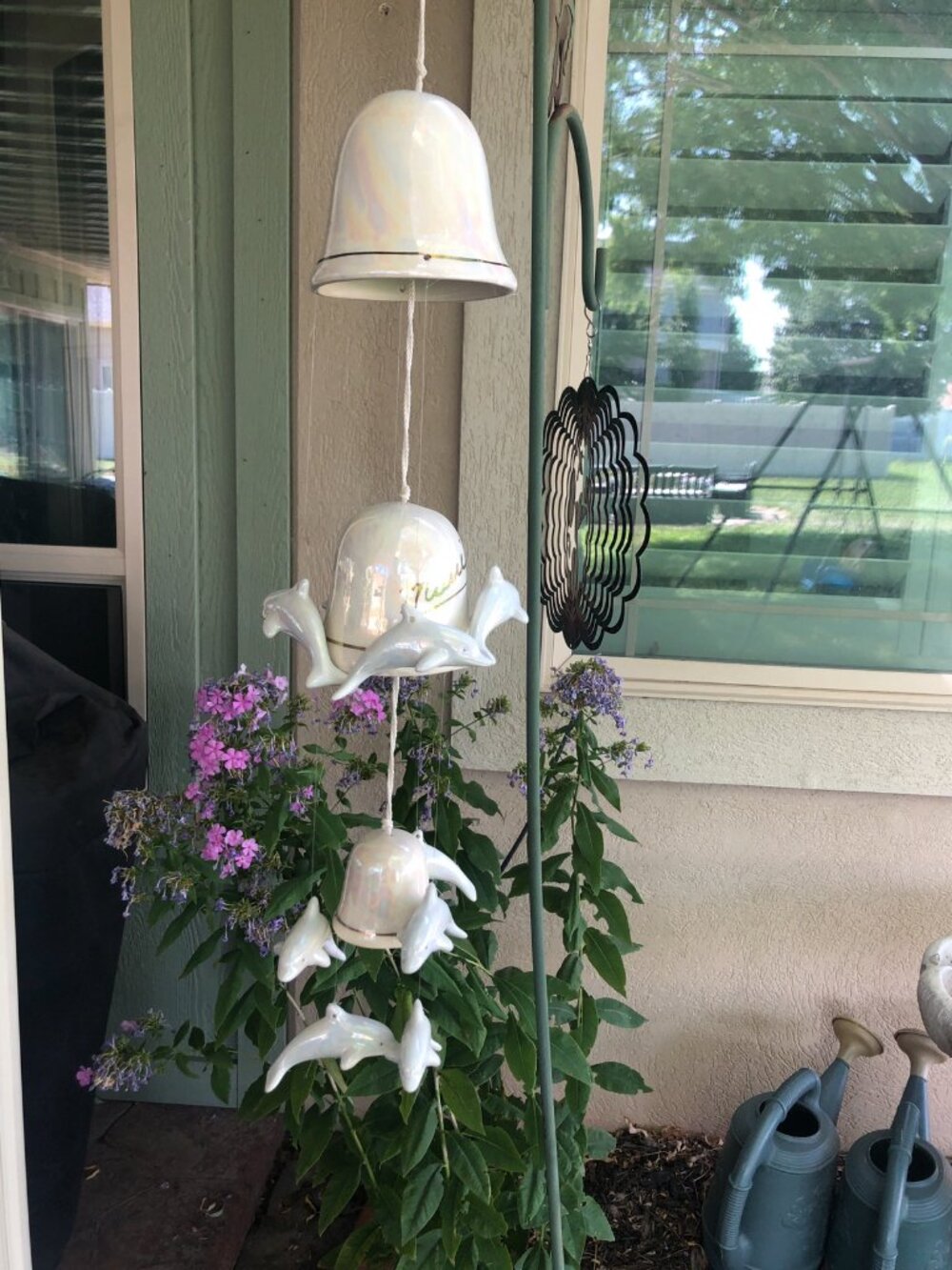 Vintage Maui Porcelain Dolphin Wind Chime – 9 Dolphins & 3 Bells